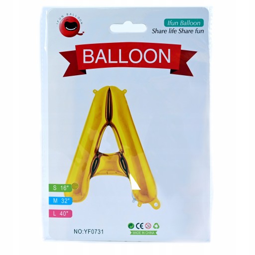 BALÓNOVÉ PÍSMENO 40CM ZLATÉ BALÓNY RÔZNE PÍSMENA