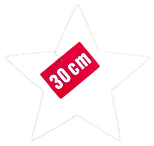 BIELA kovová hviezda 30 cm - lapač snov
