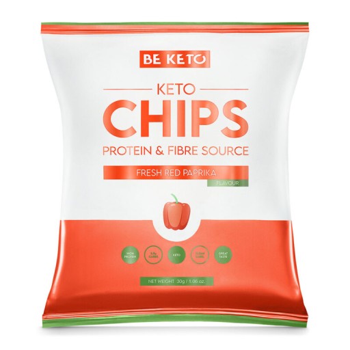 BeKeto Keto Chips - čerstvá červená paprika 30 g bez lepku NÍZKÝ CARB