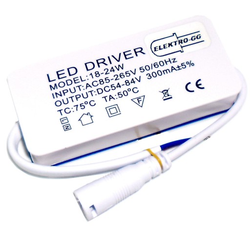 Napájanie LED ovládača 18w - 24w 300mA 54-84v 18-24w 18-24x1w