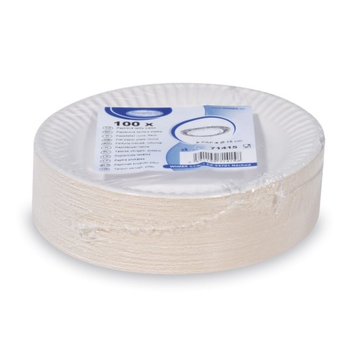 Biele dezertné taniere, 15 cm, 100 kusov
