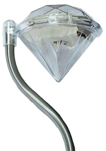 diamantová solárna lampa 2LED biela/RGB P-780