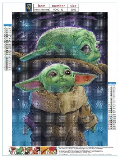 DIAMANTOVÉ VYŠÍVACIE KORÁLKY MOZAIKA 5D OBRAZ DIAMANTOVÁ MAĽBA STARWARS 30x40CM