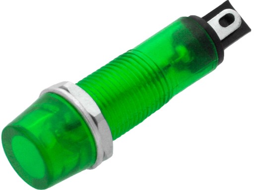 0653# Neónová lampa 9mm (zelená) 230v
