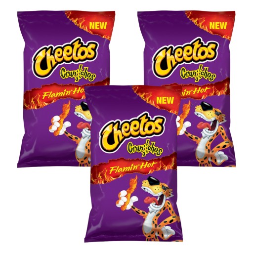 Cheetos Crunchos Flamin' Hot pikantné kukuričné lupienky 3x 80 g