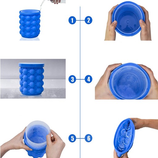 hrnček, forma na ľad, výrobník kociek, silikónové vedro