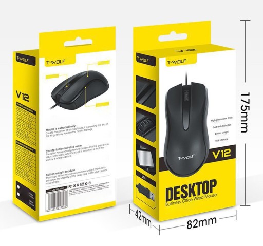 USB OPTICKÁ POČÍTAČOVÁ MYŠ T-WOLF V12