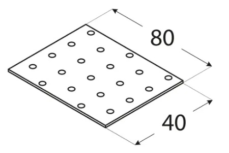 PERFOROVANÝ PLACHT PLOCHÁ TYČ TESNENIE PLOCHÝ PLACH PLOCHÝ PLACHT 40x80x2,0 MM