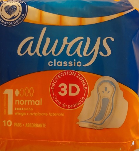 Always Classic 1 Normálne hygienické vložky s krídelkami, 10 ks