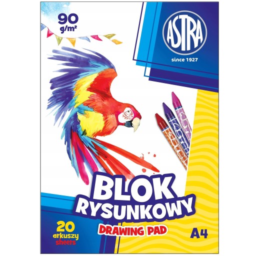 BLOK VÝKRESU BIELY PAPIER FORMÁT A4 ASTRA 90g/m2