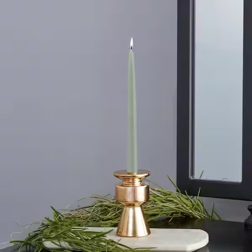 Stolová sviečka šalvia, neparfumovaná kužeľová sviečka, klasická rovná, 25 cm