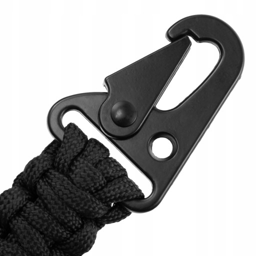 Prívesok na kľúče Badger Outdoor Paracord s karabínkou na zapálenie ohňa, čierna
