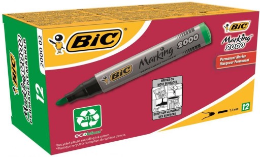 Permanentné značkovacie pero BIC okrúhle ZELENÉ x 3