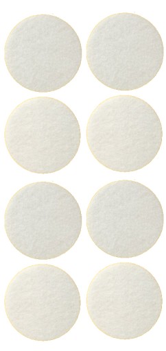 Plstené podložky NA NÁBYTOK, okrúhle, biele x 8, 40 mm