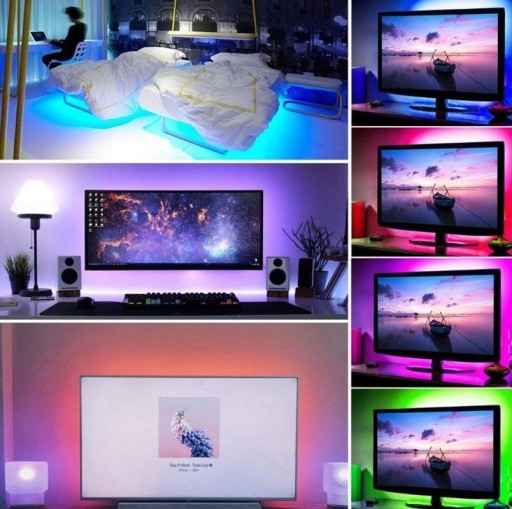 VODEODOLNÉ FAREBNÉ LED VODEODOLNÉ RGB LED PÁS 5m S PÁSKOM NA DIAĽKOVÉ OVLÁDANIE 230