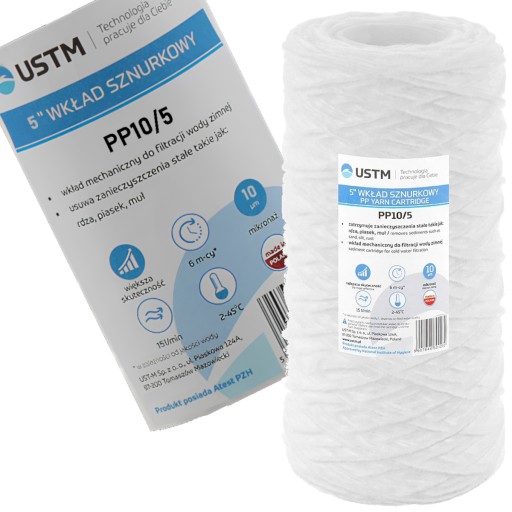 Zásobník na vodný filter 5'' PP 10 mikrónov USTM