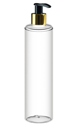 FĽAŠA S KOZMETICKOU PUMPAČKOU 250ml, ČIERNA/ZLATÁ