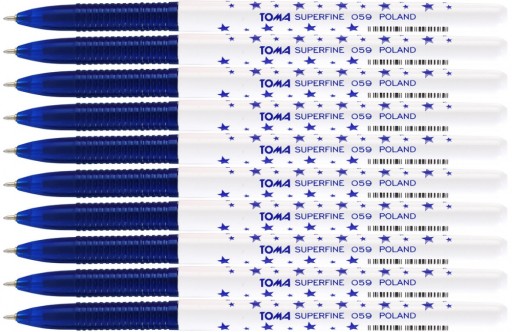 Toma Superfine 059 guľôčkové pero 0,3 mm modré x 10