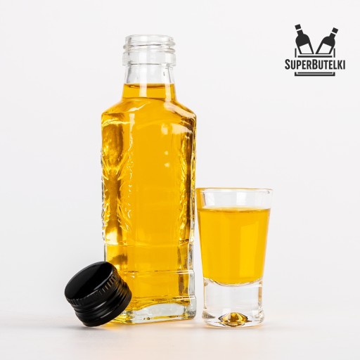 Moskovská sklenená fľaša na vodku, džús, tinktúry, 100 ml
