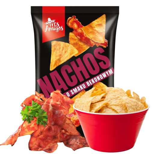 CRISPY NACHOS slaninové tortilla chipsy NACHOS 500 G FANEX