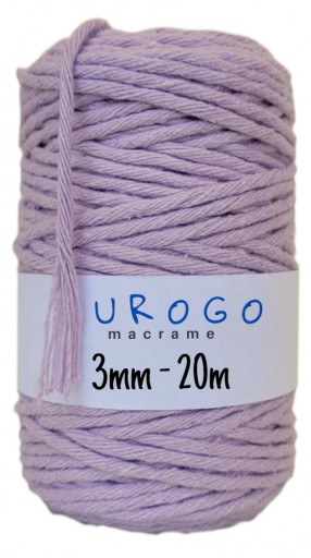 Točená bavlnená šnúra Macrame Ekologická ECO fialová 20m 3mm