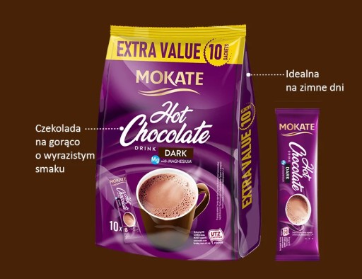 Z NEMECKA Horká čokoláda na pitie Mokate 10 vrecúšok