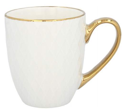 380ml EMBOSSOVANÝ porcelánový hrnček so zlatým uškom