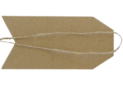 Visačky so šnúrkou 95 x 45 mm, 3 ks, béžová