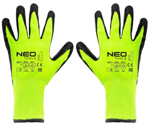 NEO zateplené pracovné rukavice, nylon potiahnutý latexom, 4142X, veľkosť 10
