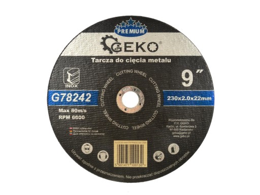 Kovový rezací kotúč s hrúbkou 230 mm. 2mm INOX Geko