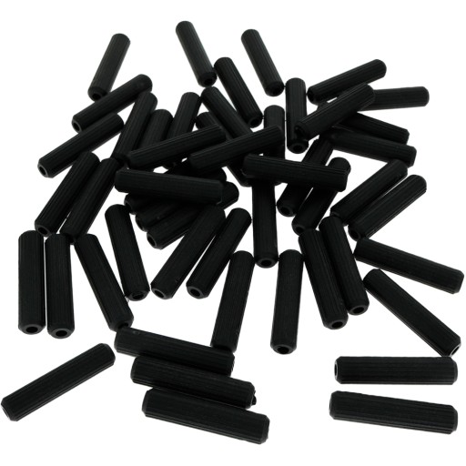 100 ks ČEPY NA NÁBYTOK DRÁŽKOVANÉ FI8 8x35mm PLAST ČIERNA NA NÁBYTOK