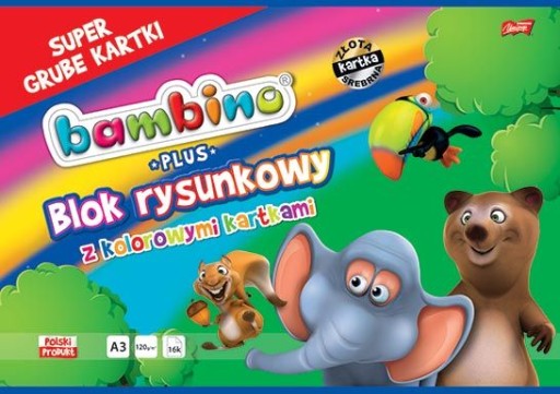 A3 podložka na kreslenie, farebné listy 16k 120g BAMBINO