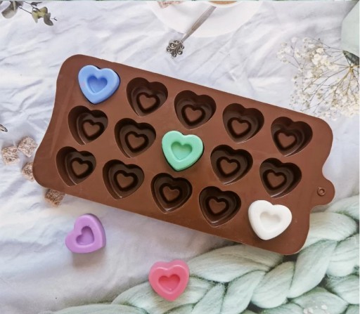 SILIKÓNOVÁ FORMA FORMA NA ČOKOLÁDU PRALINE ĽADOVÉ SRDCE SRDCE 15 KS