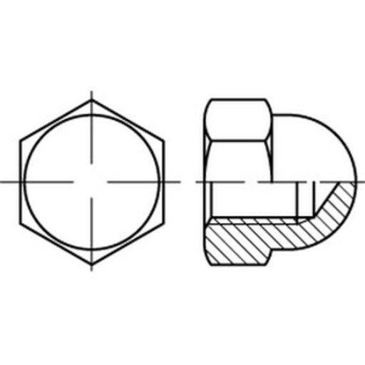Pozinkovaná prevlečná matica M12 12 mm DIN 1587