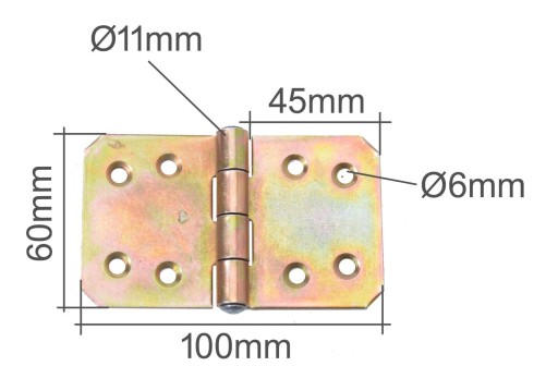 Stavebný záves 60 x 100 mm, žltý pozink
