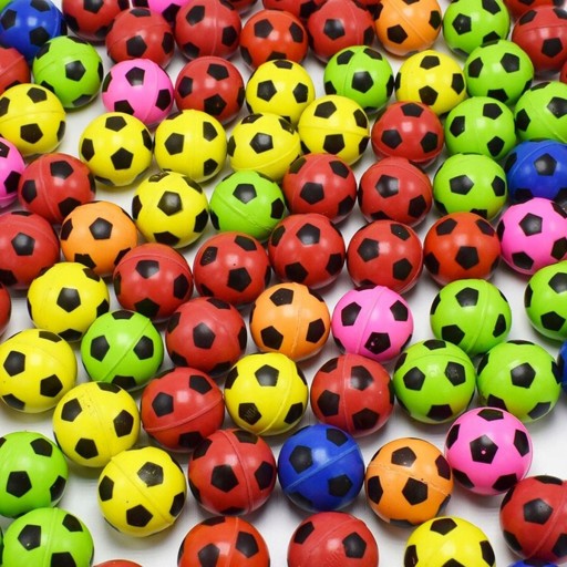 10x LOPTY LOPTY GUMOVÉ LOPTY SKOKÁ ZMYSELNÉ FUTBALOVÉ LOPTY 27mm