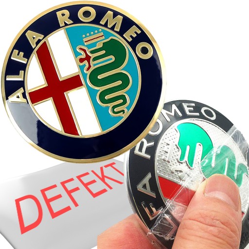 ZNAK ALFA ROMEO 74mm 147 156 159 Mito DEFEKT!