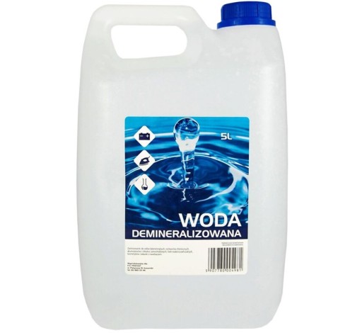 DEMINERALIZOVANÁ DESTILOVANÁ VODA 5L NA ŽELEZ