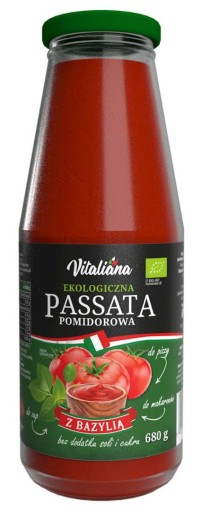 RAJČINOVÁ PASSATA S BAZALKOU, BIO, 680 g - VITALIANA