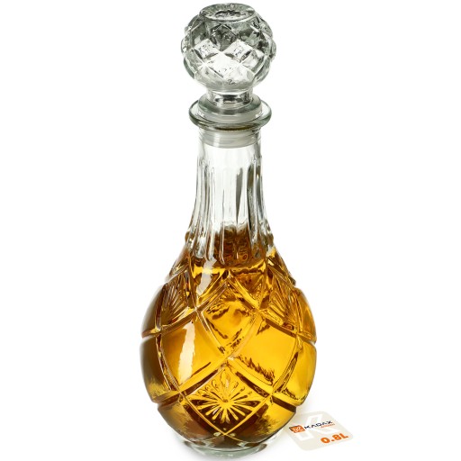 KARAFA NA VODU KRYŠTÁLOVÁ WHISKY 0,8L SKLENENÁ FĽAŠA S KORKOM