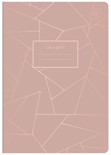 Zápisník A5/60 Mriežka 70g Metalíza RoseGold Interprint