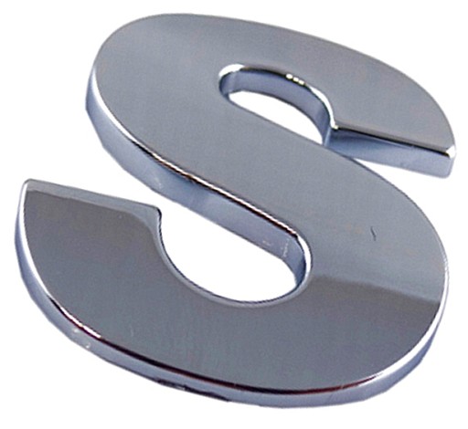 ZNAK PÍSMENO CHROMOVANÉ PÍSMENO S S VEĽKÉ 5,6 cm W8P85