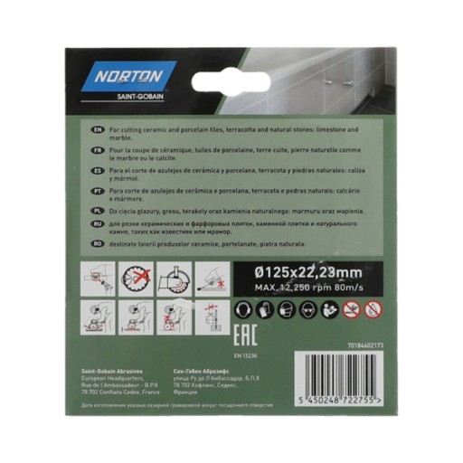 Diamantový rezací kotúč NORTON CERAM 125 mm