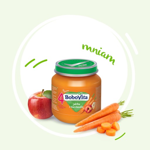 Bobovita Jablká s mrkvou - 125g