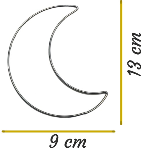 Kovový prsteň Moon, STRIEBORNÝ 13 cm, pre makramé