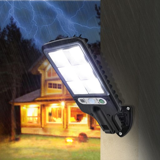 VÝKONNÁ LED SOLARNÁ LAMPA, SNÍMAČ POHYBU SÚMRAK