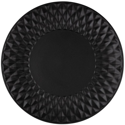 Keramický tanier, ČIERNA, plochý, veľký, na večeru SOHO, 27 cm