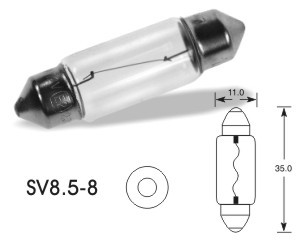 ELTA ŽIAROVKY 24V 5W SV8,5 TUBULAR BLUE 10 ks