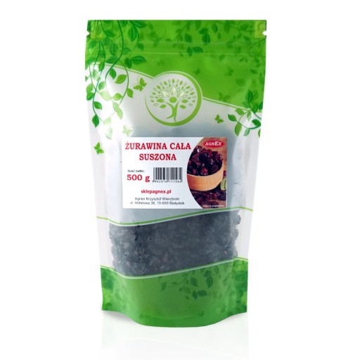 SUŠENÉ BRUSNICE, CELÉ 500 g, PRÍRODNÁ KVALITA AGNEX