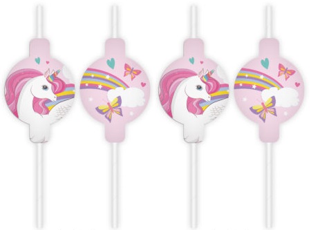 Unicorn Slamky Tubusy Unicorn Birthday 4 ks.